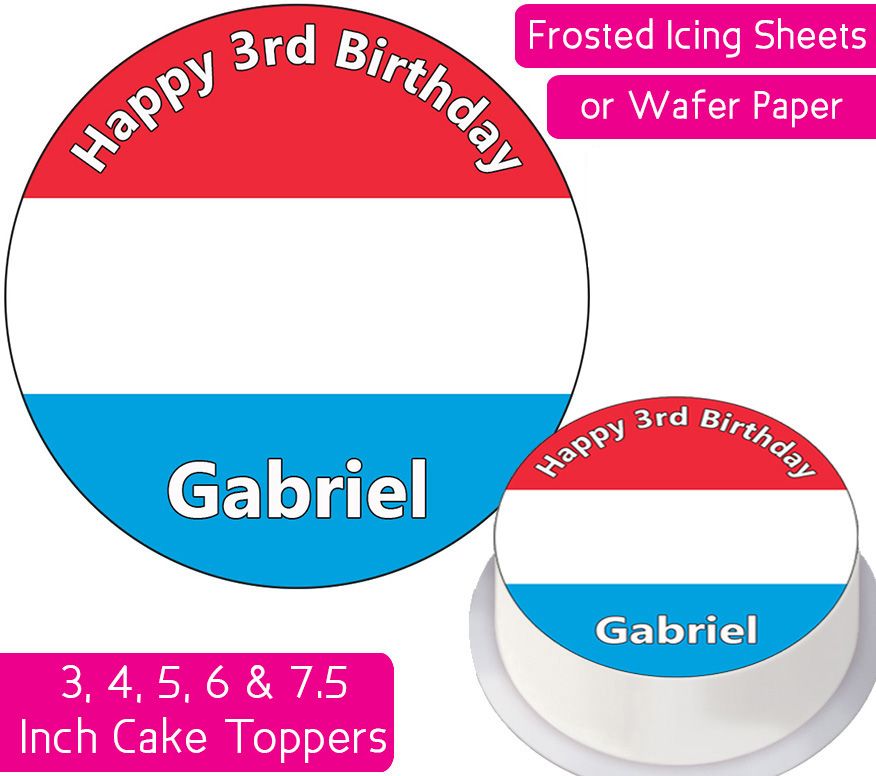 Luxembourg Flag Personalised Cake Topper