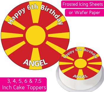 Macedonia Flag Personalised Cake Topper