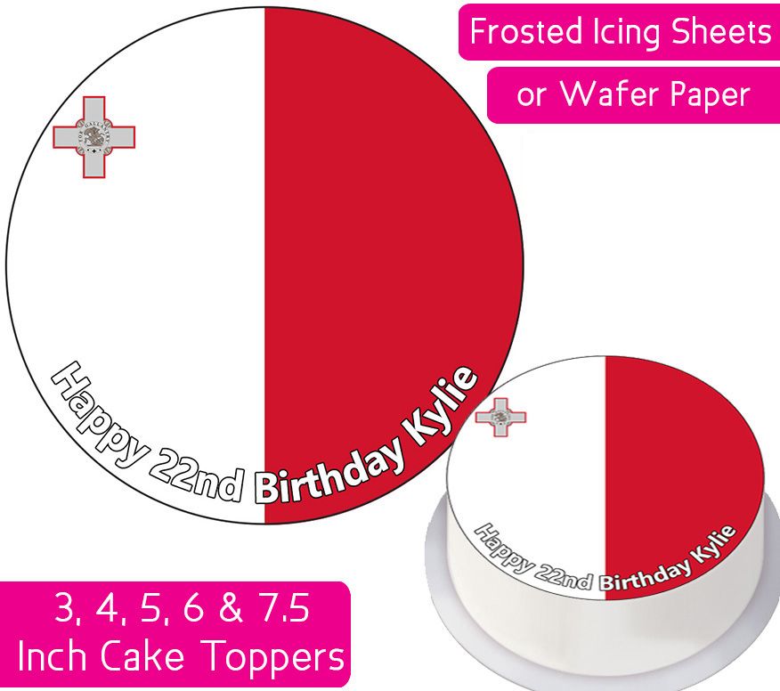Malta Flag Personalised Cake Topper
