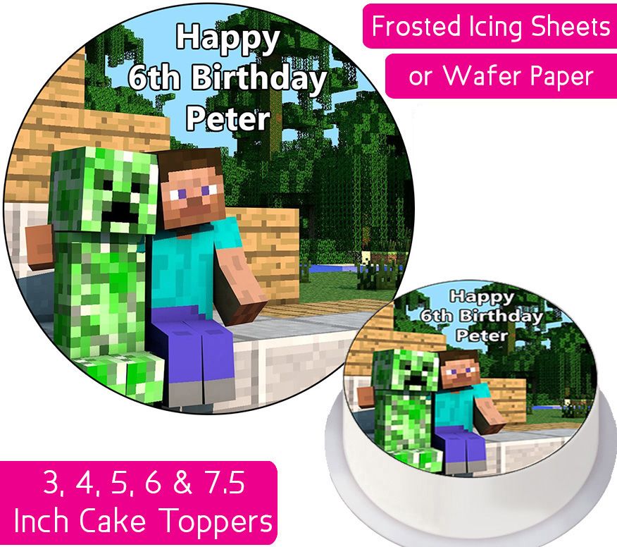 Minecraft Friends Personalised Cake Topper