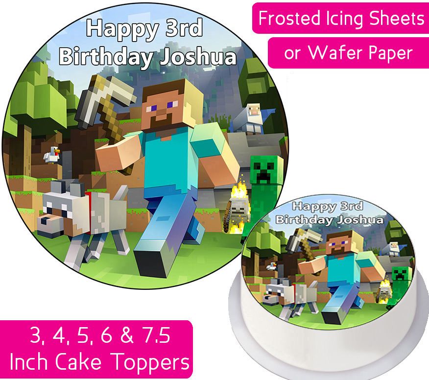 Minecraft Gang Personalised Cake Topper