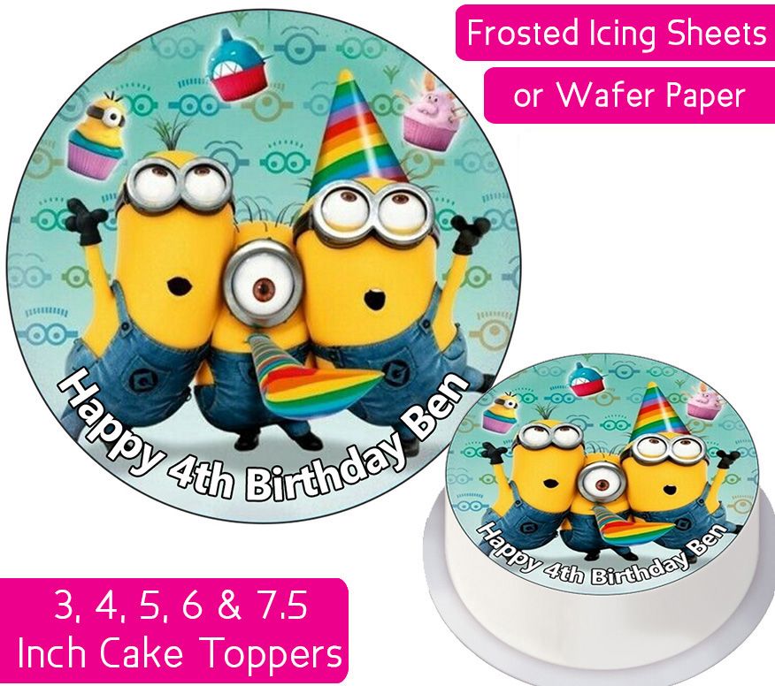Minions Party Personalised Cake Topper