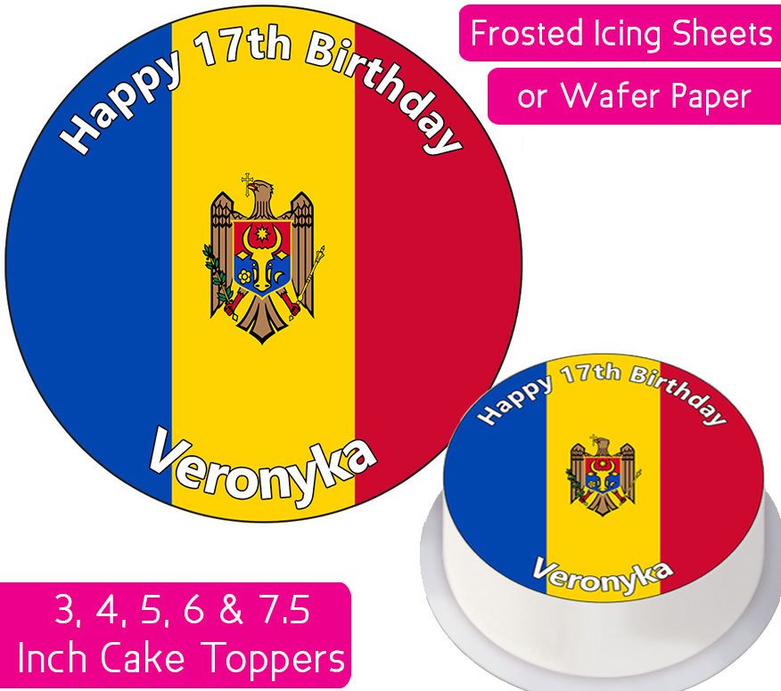 Moldova Flag Personalised Cake Topper