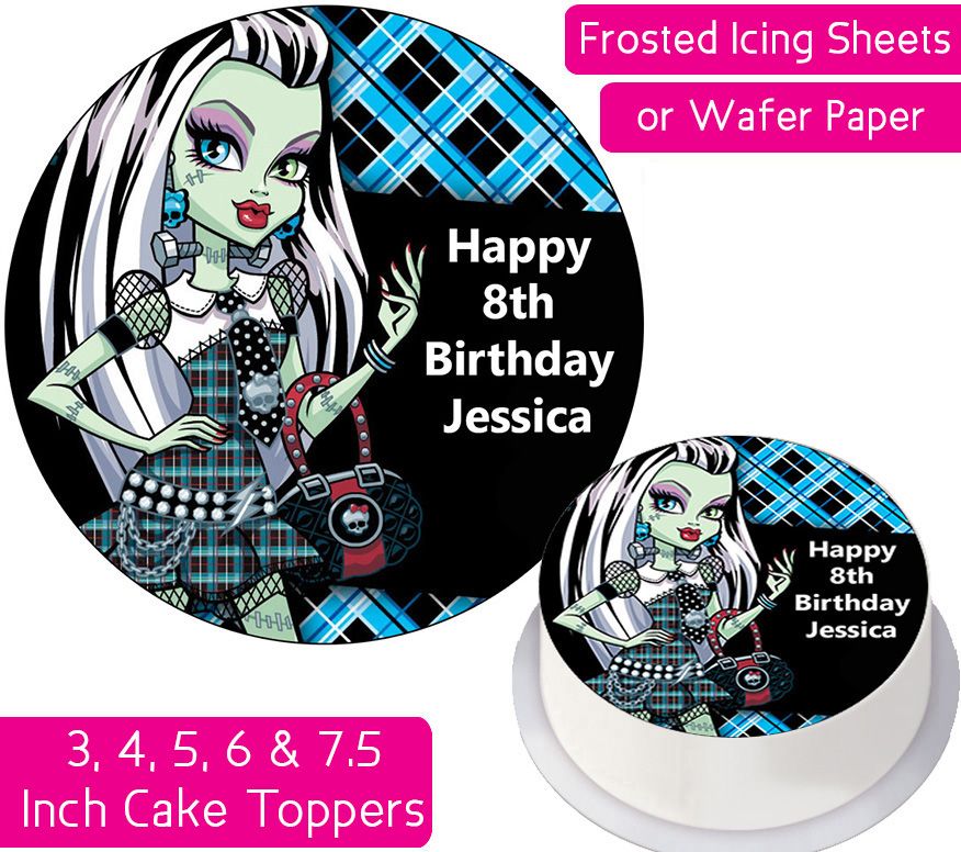 Monster High Frankie Stein Personalised Cake Topper