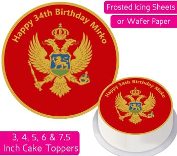 Montenegro Flag Personalised Cake Topper