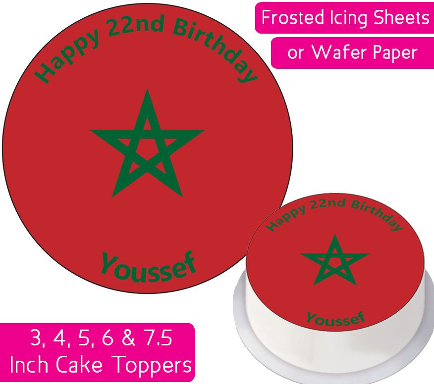 Morocco Flag Personalised Cake Topper