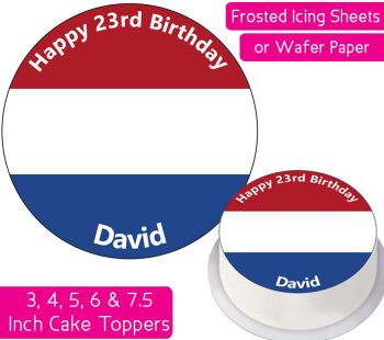 Netherlands Flag Personalised Cake Topper