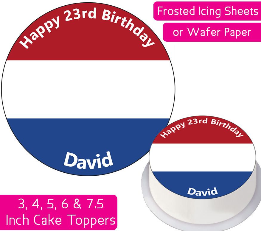 Netherlands Flag Personalised Cake Topper