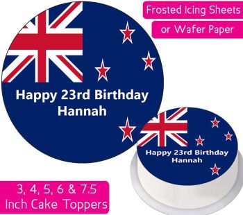 New Zealand Flag Personalised Cake Topper