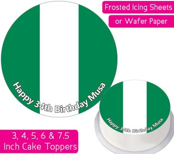 Nigeria Flag Personalised Cake Topper