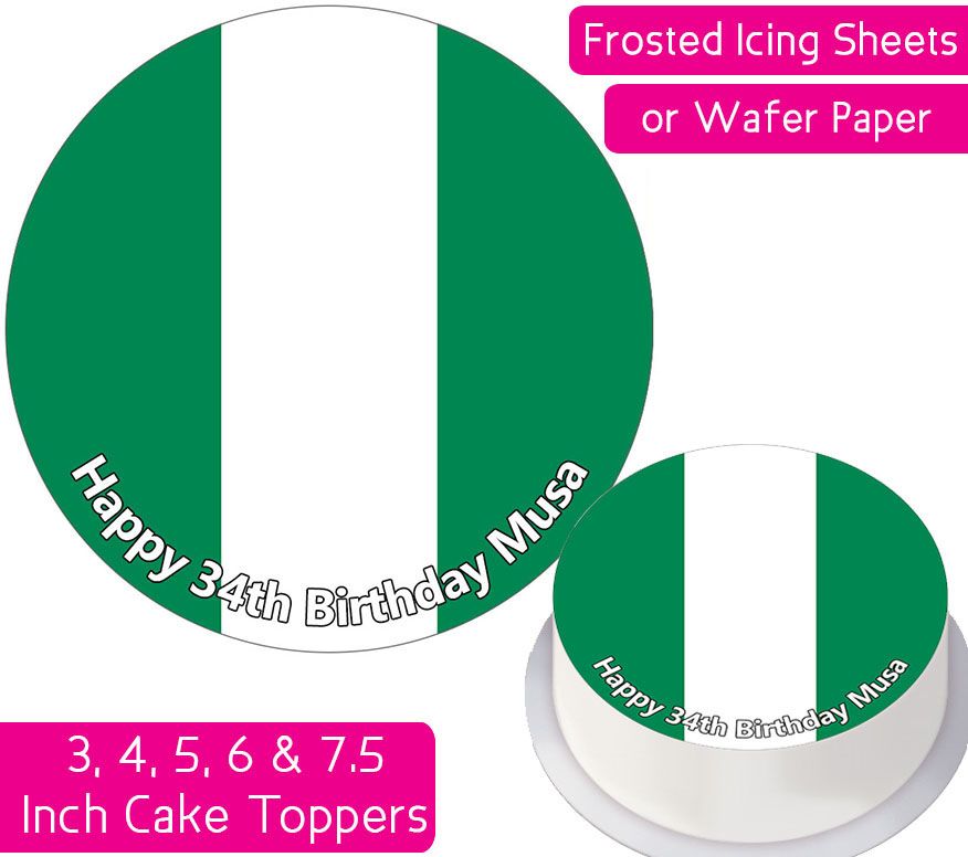 Nigeria Flag Personalised Cake Topper