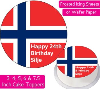 Norway Flag Personalised Cake Topper