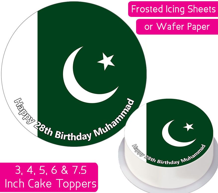 Pakistan Flag Personalised Cake Topper