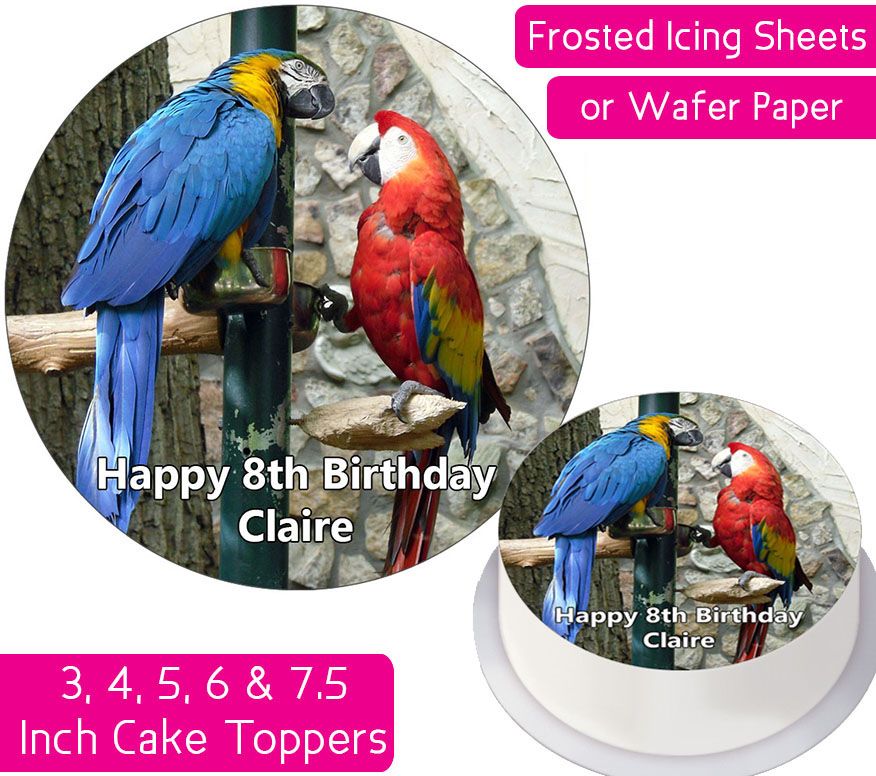 Parrots Personalised Cake Topper