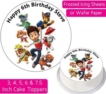 Paw Patrol Team Personalised Cake Topper