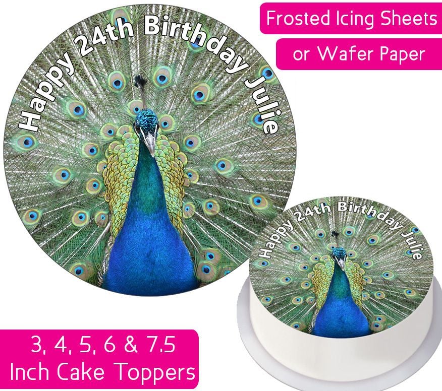 Peacock Personalised Cake Topper