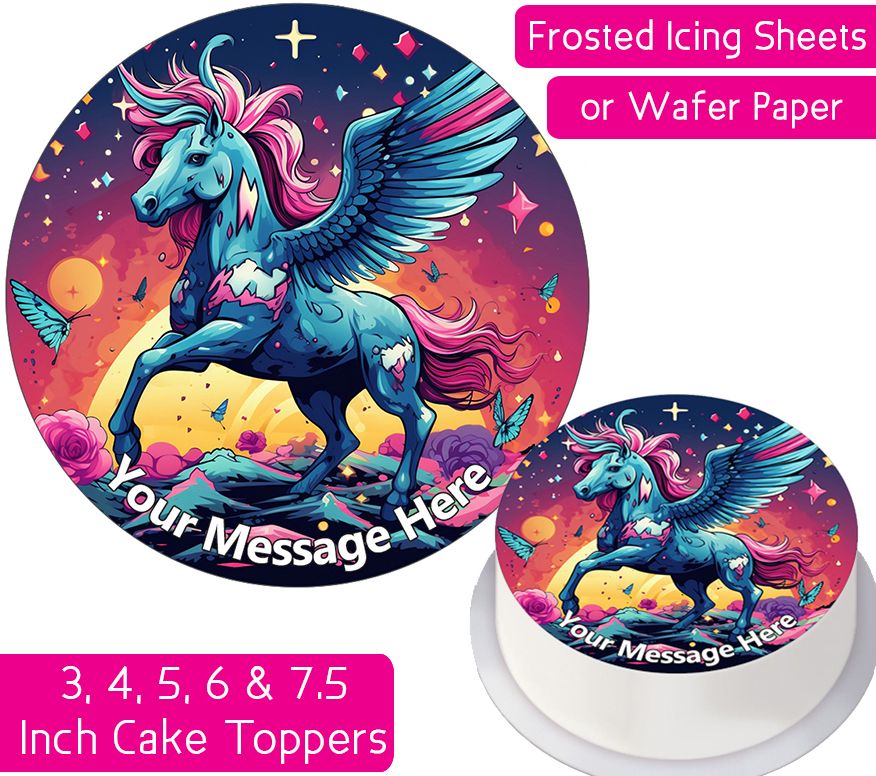 Pegasus Space Personalised Cake Topper