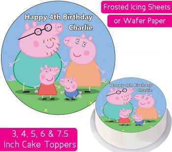 Peppa Pig Family Personalised Cake Topper