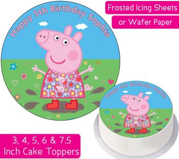 Peppa Pig Solo Personalised Cake Topper