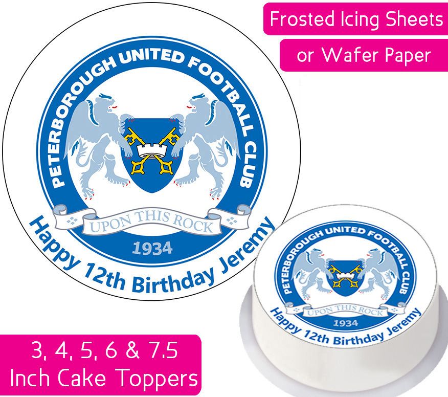 Peterborough United Football Personalised Cake Topper