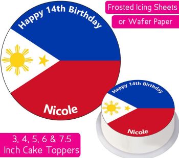 Philippines Flag Personalised Cake Topper