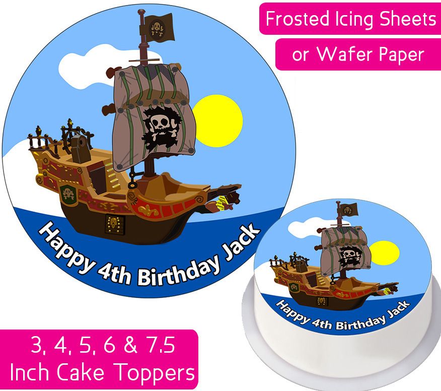 Pirate Ship Personalised Cake Topper