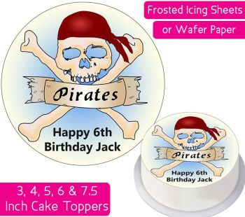 Pirate Skull Personalised Cake Topper