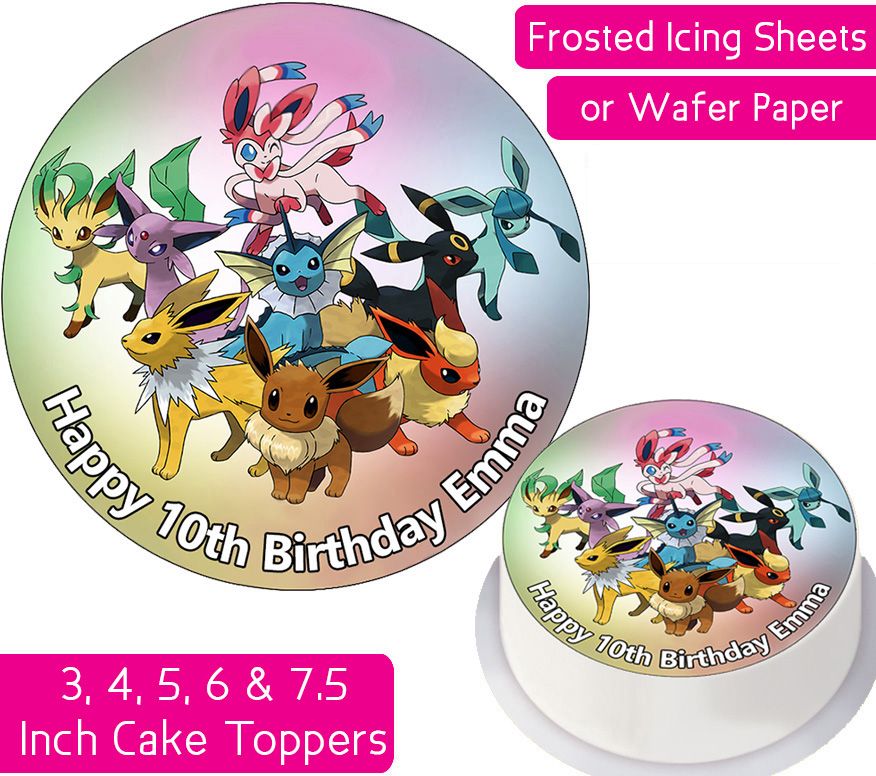 Pokemon Eevee Personalised Cake Topper