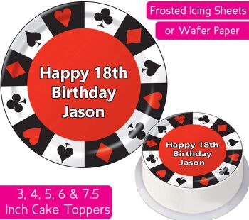 Poker Chip Personalised Cake Topper