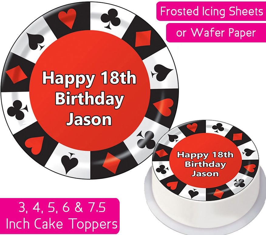 Poker Chip Personalised Cake Topper