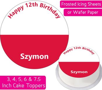 Poland Flag Personalised Cake Topper