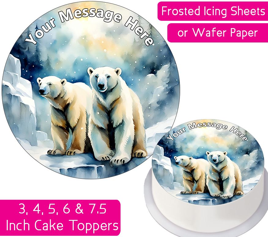 Polar Bear Personalised Cake Topper