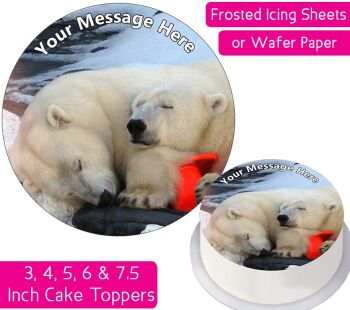 Polar Bears Sleeping Personalised Cake Topper