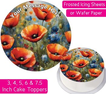 Poppy Field Personalised Cake Topper