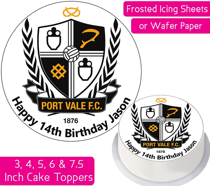 Port Vale Football Personalised Cake Topper