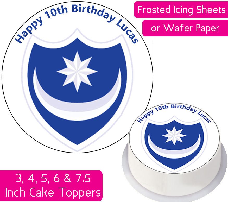 Portsmouth Football Personalised Cake Topper