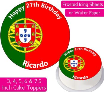 Portugal Flag Personalised Cake Topper