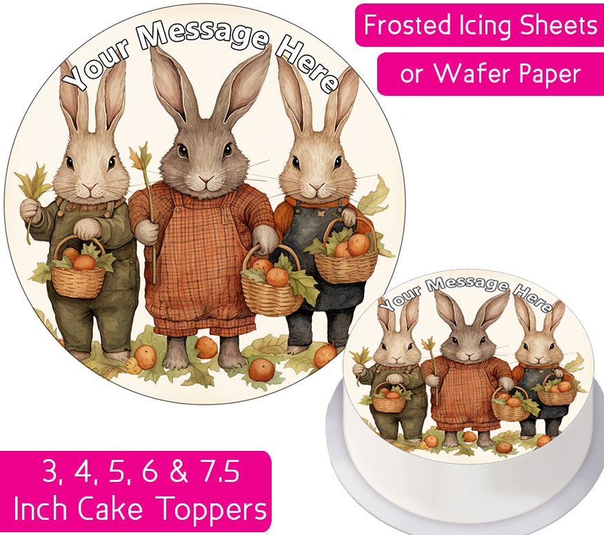 Rabbit Cartoon Personalised Cake Topper