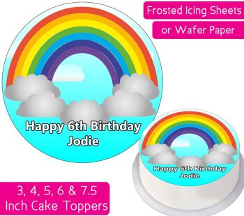 Rainbow Personalised Cake Topper