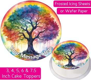 Rainbow Tree Of Life Personalised Cake Topper