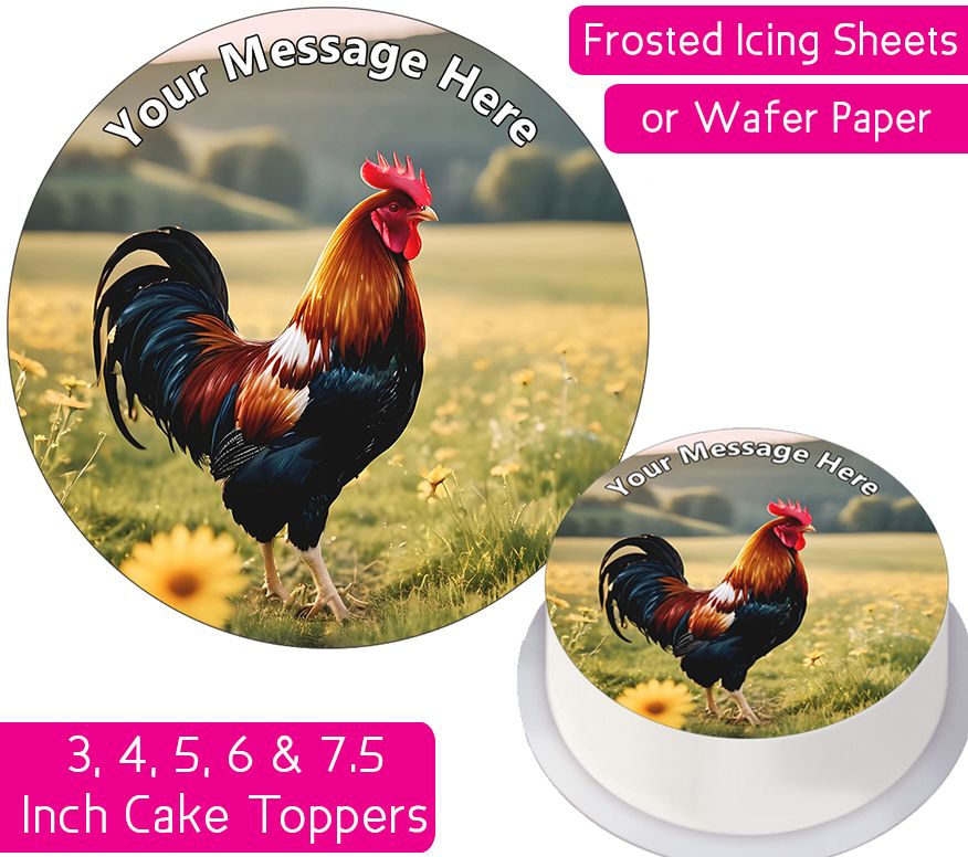 Rooster Personalised Cake Topper