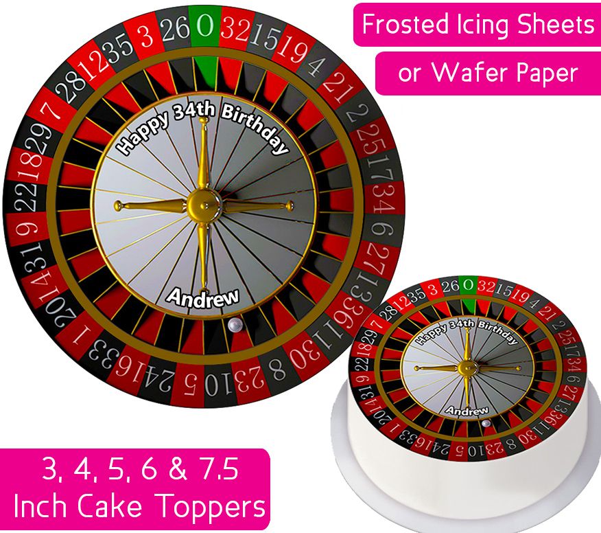 Roulette Wheel Personalised Cake Topper