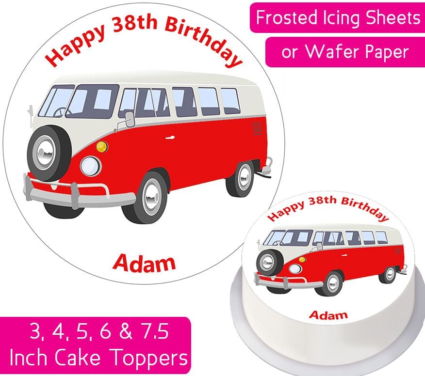 RV Camper Van Personalised Cake Topper