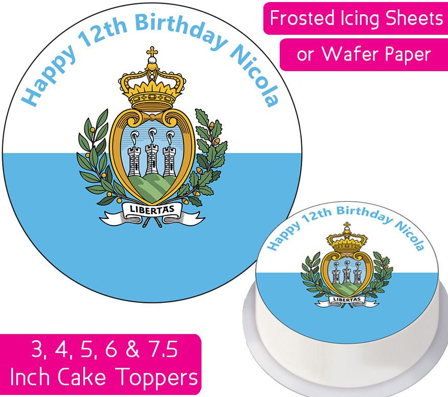 San Marino Flag Personalised Cake Topper
