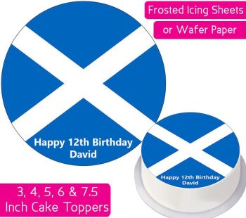 Scotland Flag Personalised Cake Topper