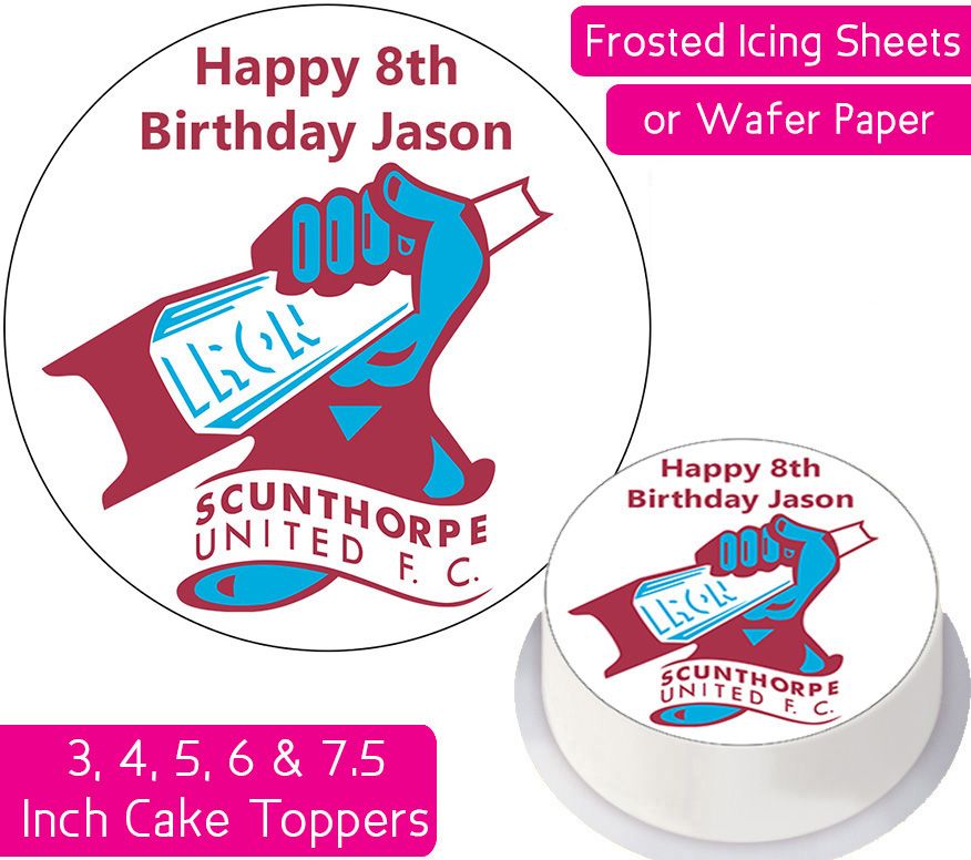 Scunthorpe United Football Personalised Cake Topper