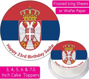 Serbia Flag Personalised Cake Topper