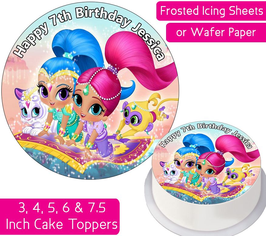 Shimmer and Shine Gang Personalised Cake Topper