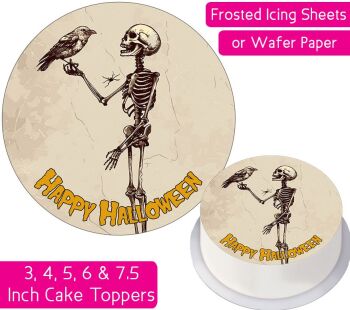 Skeleton Crow Personalised Cake Topper