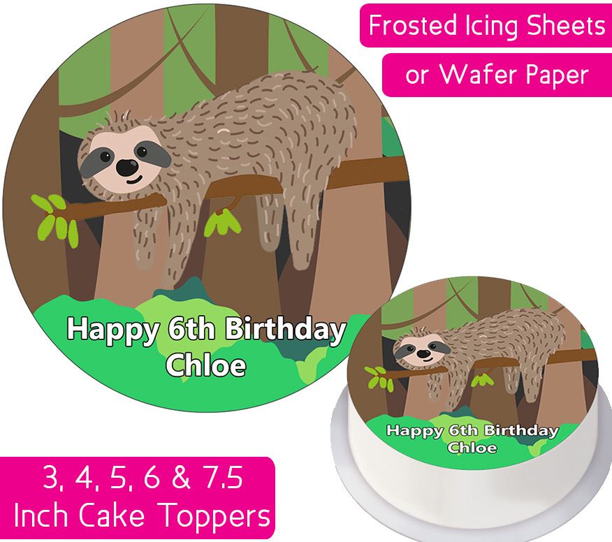 Sloth Personalised Cake Topper